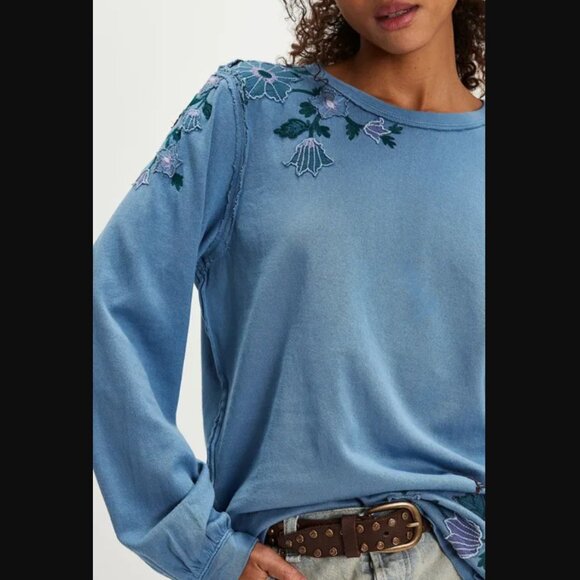 Free People Violet Vines Long Sleeve Tee - Picture 4 of 10